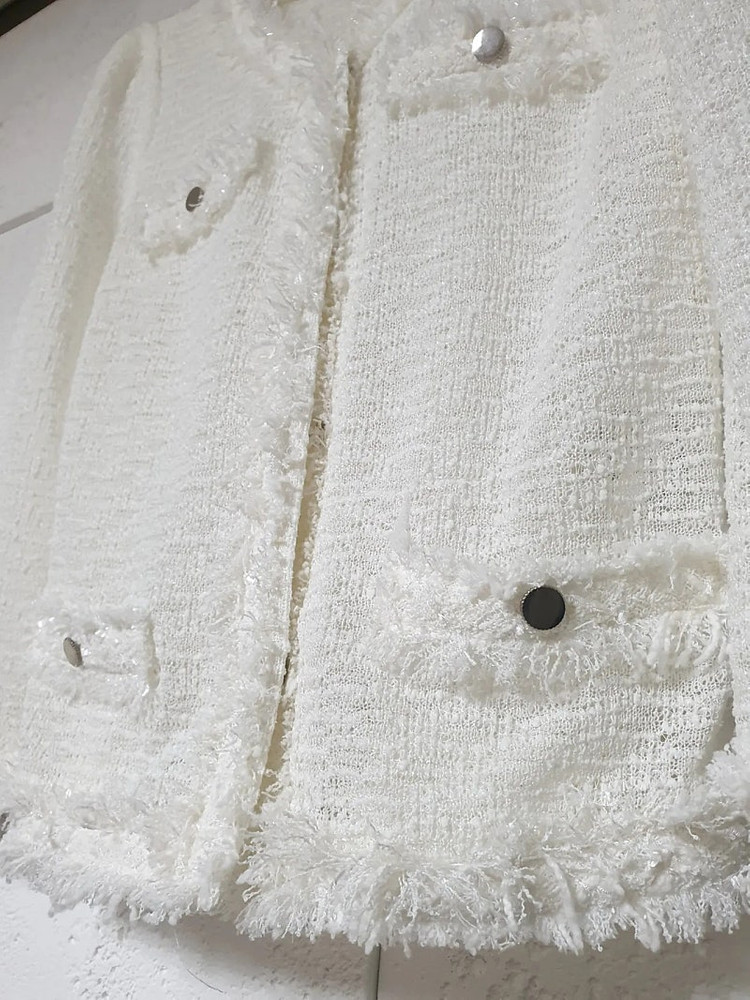 올리브데올리브 7부소매 트위드 가디건--1