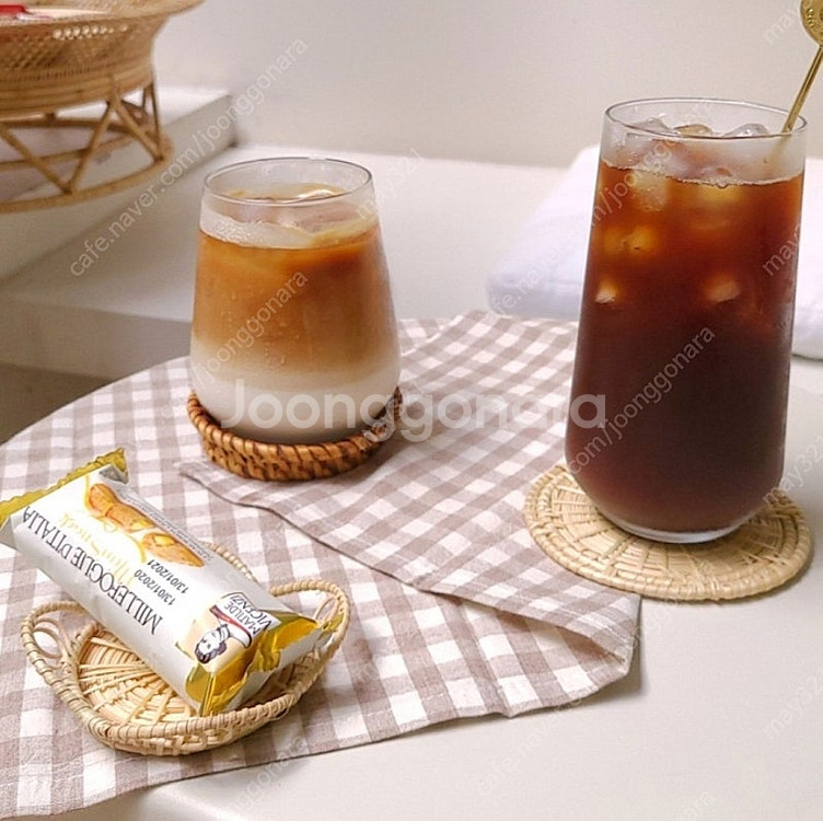 태국 라탄 코스터 컵받침 (새 상품)--6