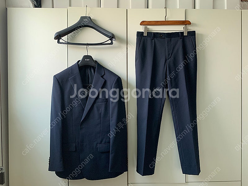 앤드지 솔리드 네이비 여름 정장 수트 셋업 100/78...--5