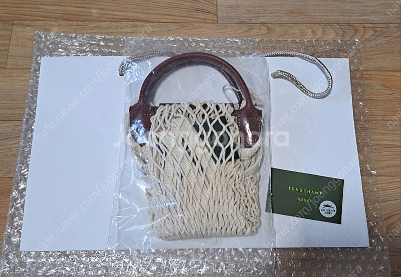 (새제품)롱샴 필렛백 에크루 네트백 [롯데 국내정품보증...--2