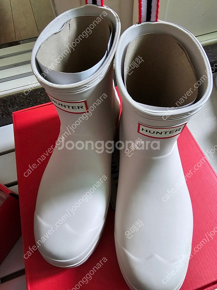 헌터 숏레인부츠 화이트--0
