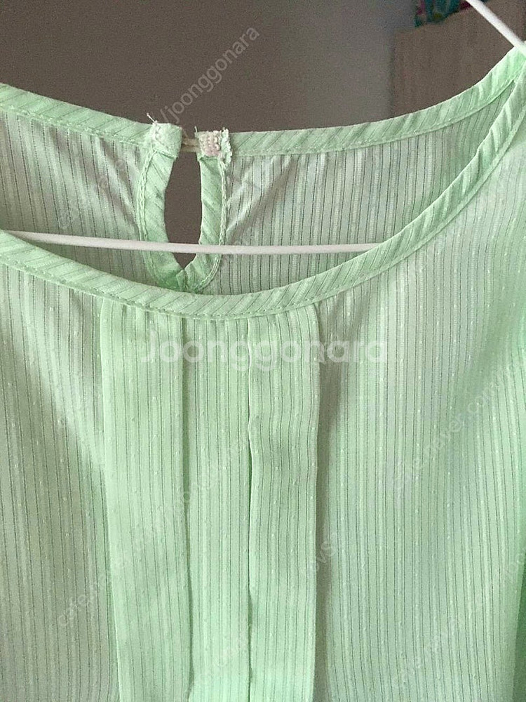 (55)빈티지 모리걸 메론 천사핏 반팔 프릴 블라우스--2