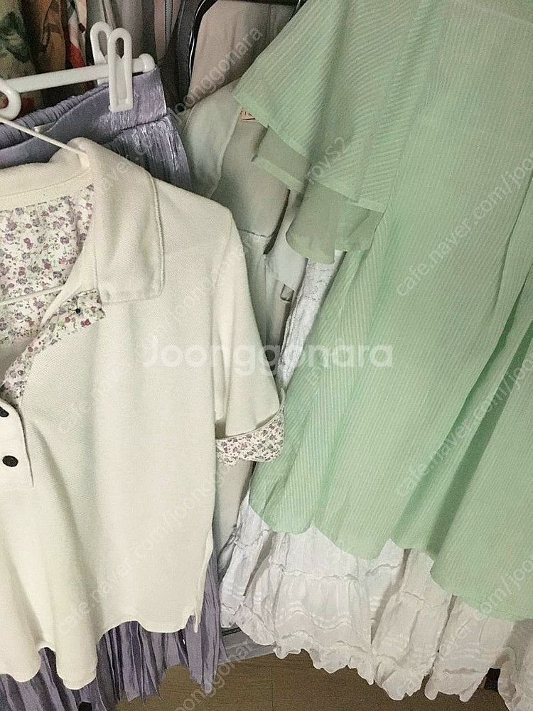 (55)빈티지 모리걸 메론 천사핏 반팔 프릴 블라우스--4