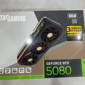 ZOTAC GAMING 지포스 RTX 5080 SOLID OC D7 16GB 그래픽카드 미개봉 판매합니다