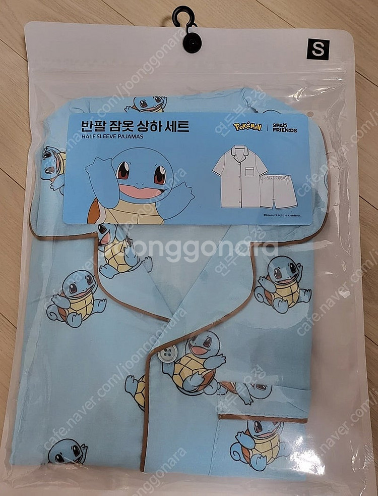 스파오 포켓몬 꼬부기 반팔잠옷 성인 S 택포--1