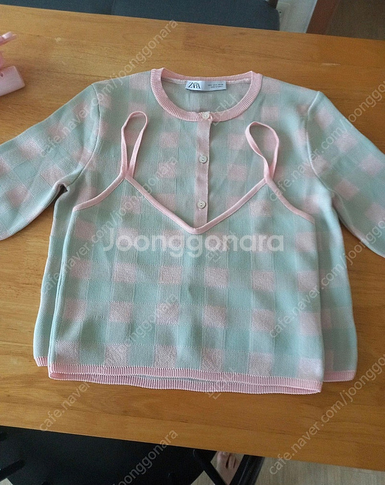 자라 체크 가디건&탑 (김유정 착용)--4