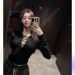 로제드유 아일렛 글램 시스루 후드 티셔츠 바지 세트