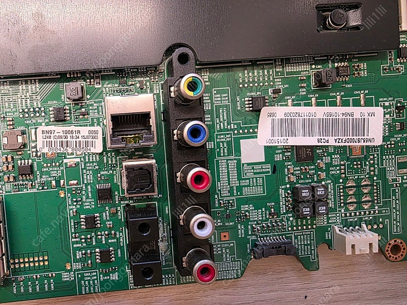 삼성 55인치 TV 부품(파워보드, 메인보드, 백라이트, 스피커, 적외선 리모컨 리시버) 이미지