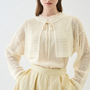 한섬 랑방 네트 스트랩 볼레로 머플러