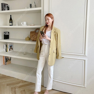올데이 스판 크롭 일자팬츠(새상품)-최종가격
