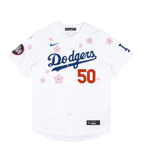[2XL] 나이키 x mlb x 무라카미 타카시 도쿄시리즈 la다저스 홈 저지 무키베츠
