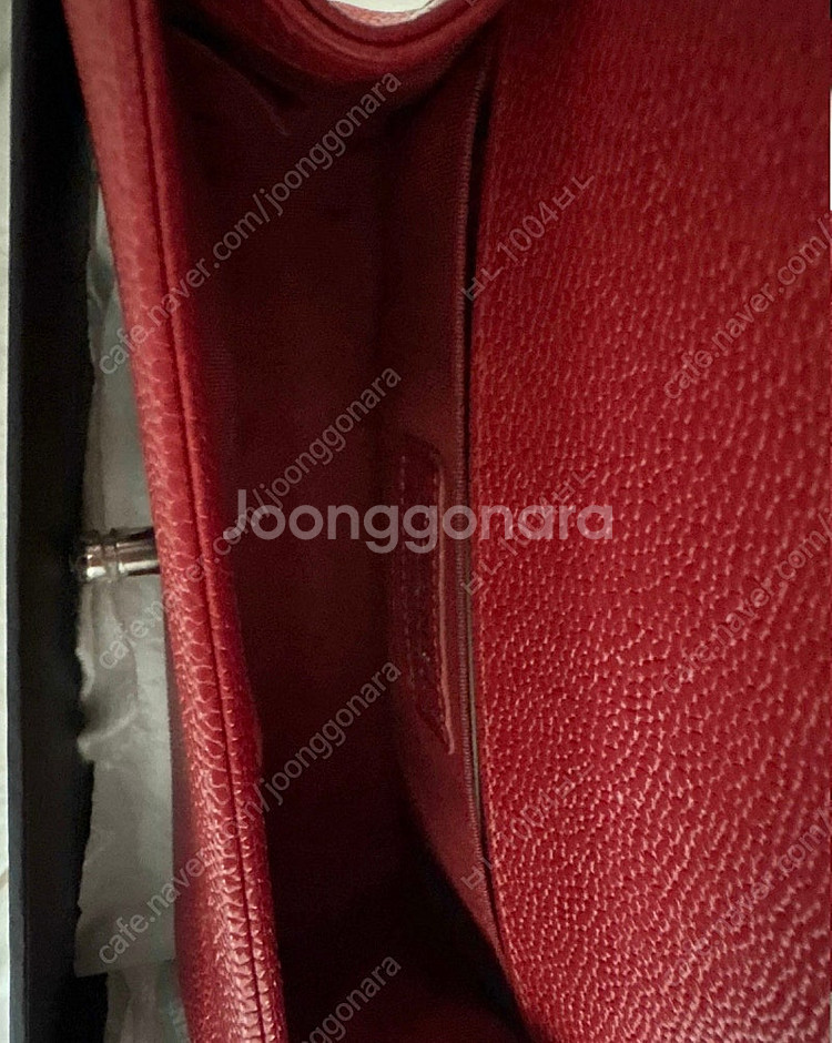 샤넬보이백 쉐브론 레드 은장 스몰--4