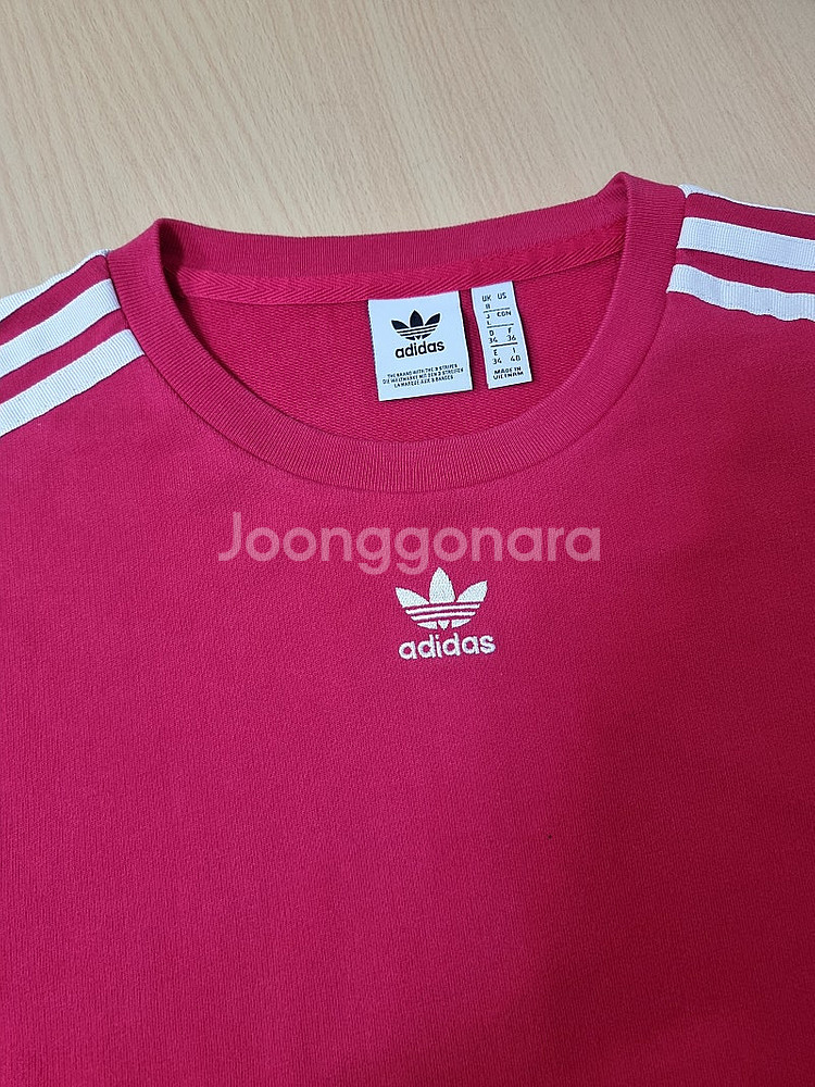 아디다스 자수로고 삼선 롱 반팔티 95--2