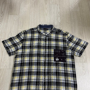 팀버튼 크리스마스의 악몽 마 린넨 반팔 체크 셔츠 남방