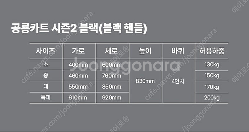 공룡카트 시즌2 블랙 핸드카트 대형새상품--1