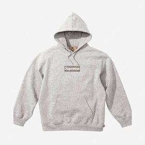 [XXL] 슈프림 X 버버리 박스로고 후드 스웨트 셔츠 헤더 그레이﻿