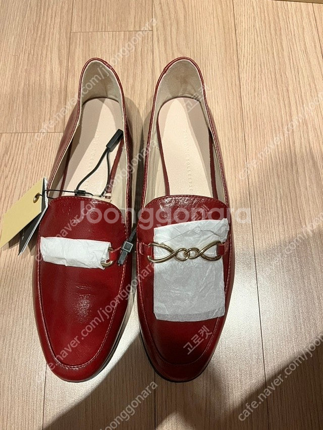 레드 와인 양가죽 단화 구두 로퍼 255 새상품--0