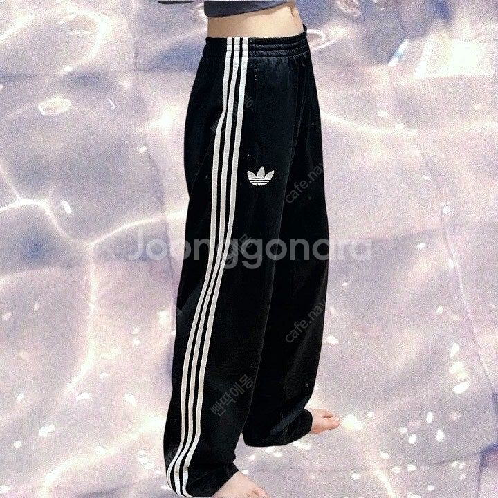 90s 아디다스 파이어버드 블랙 화이트 삼선 와이드 트...--0