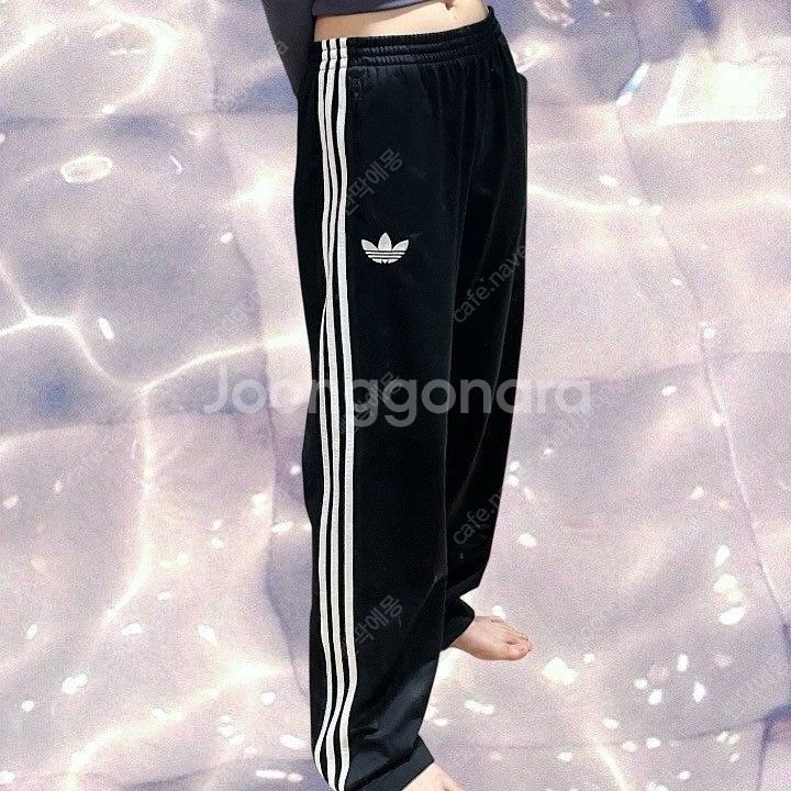 90s 아디다스 파이어버드 블랙 화이트 삼선 와이드 트...--1