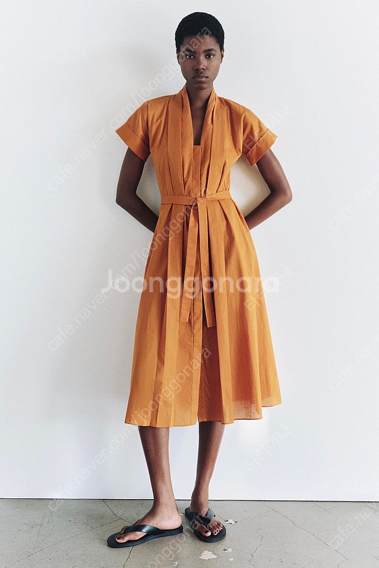 zara 자라 ZW COLLECTION 벨트 디테일 셔...--0