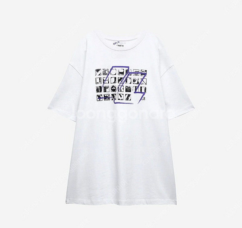 [L-XL]자라 아더에러 반팔 그래픽 티셔츠 화이트--0