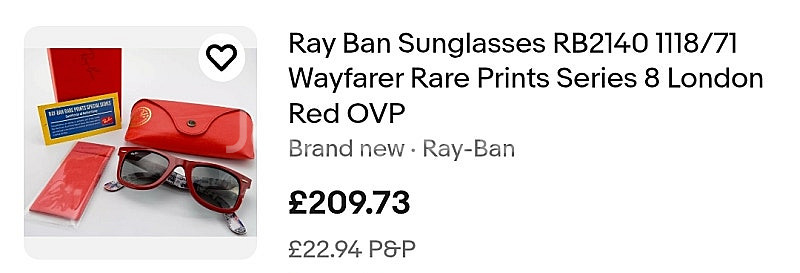 Ray Ban 레이벤 선글라스 레드 빨강 매장가 30만...--1