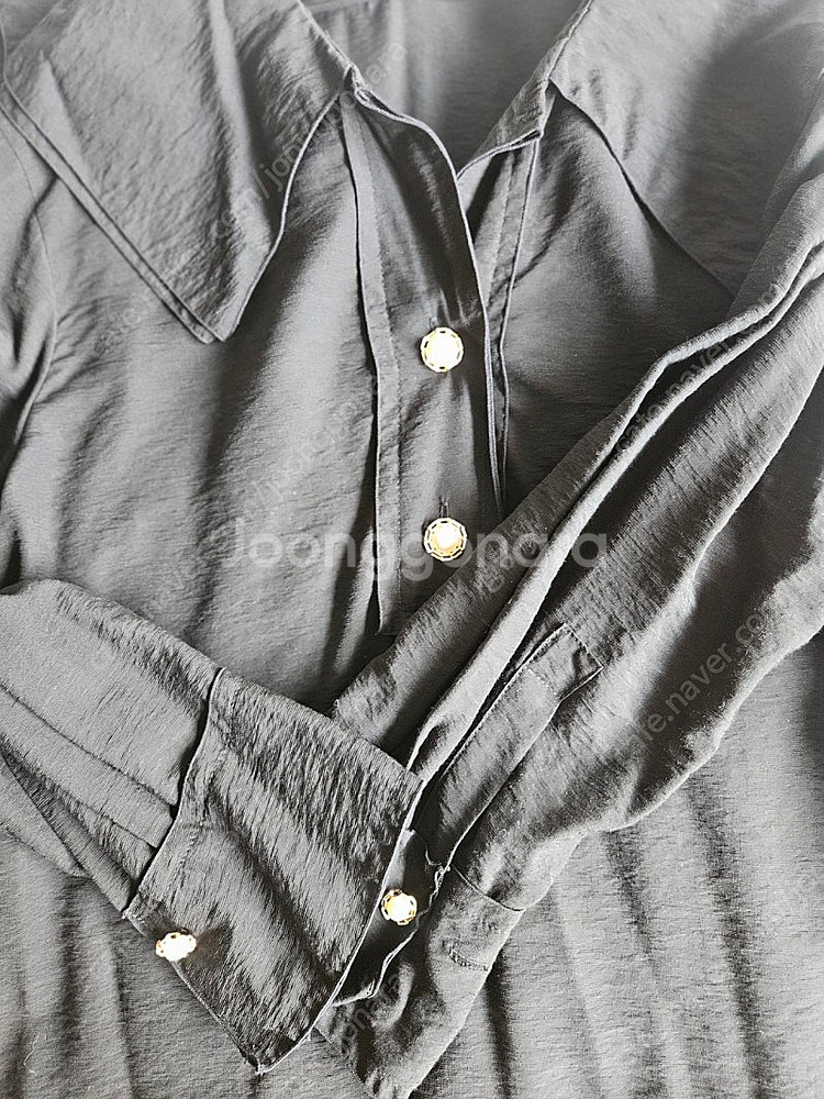 한섬 21년 SJSJ 세일러 칼라 블랙 블라우스 44사이즈 5만원--3