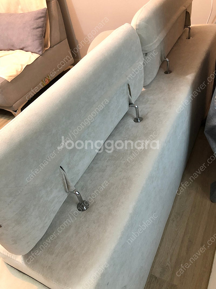 아이보리 패브릭 소파--2