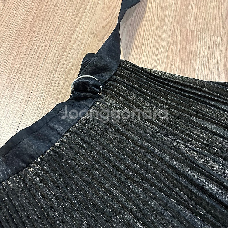 시스템 한섬 메탈 글리터 플리츠 주름 치마 롱 스커트 ...--4