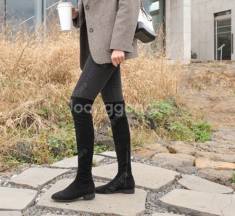 스웨이드 롱부츠--1