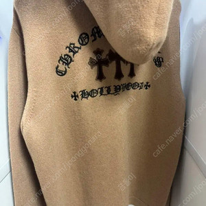 크롬하츠 레더패치 세메터리 캐시미어 후드집업 L
