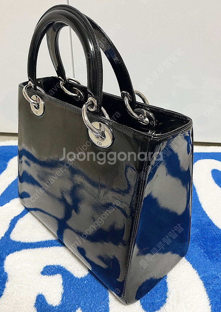 정품 디올 레이디백 빈티지 페이던트 블랙--2