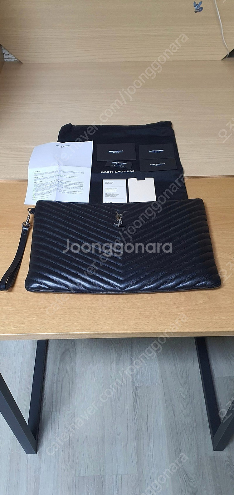 입생로랑 라지 클러치/클러치백 은장 정품S급(감정서O)...--0