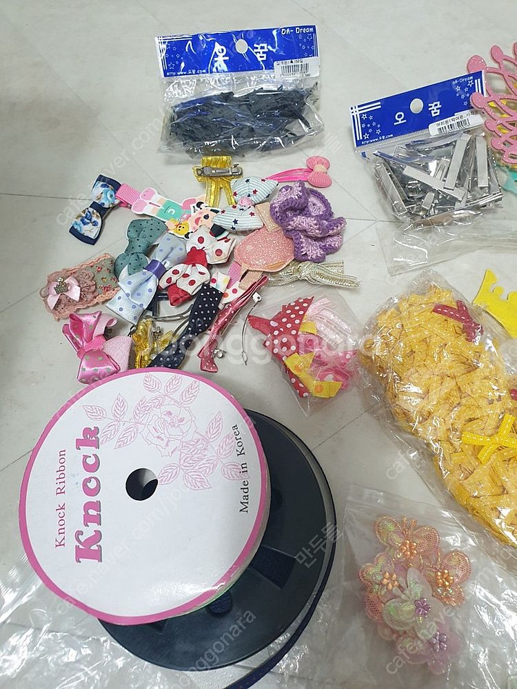 리본공예, 머리띠, 머리끈, 브로치 만들기 공예재료--9