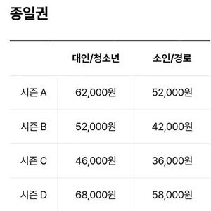 원가이하 에버랜드 6/27 종일권 양도
