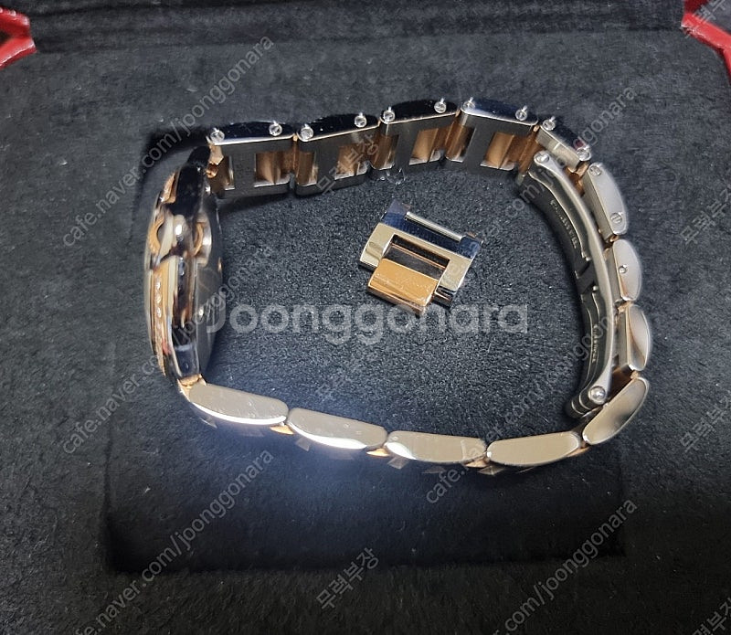 까르띠에 발롱 블루 로즈골드 콤비 다이아 28mm--2