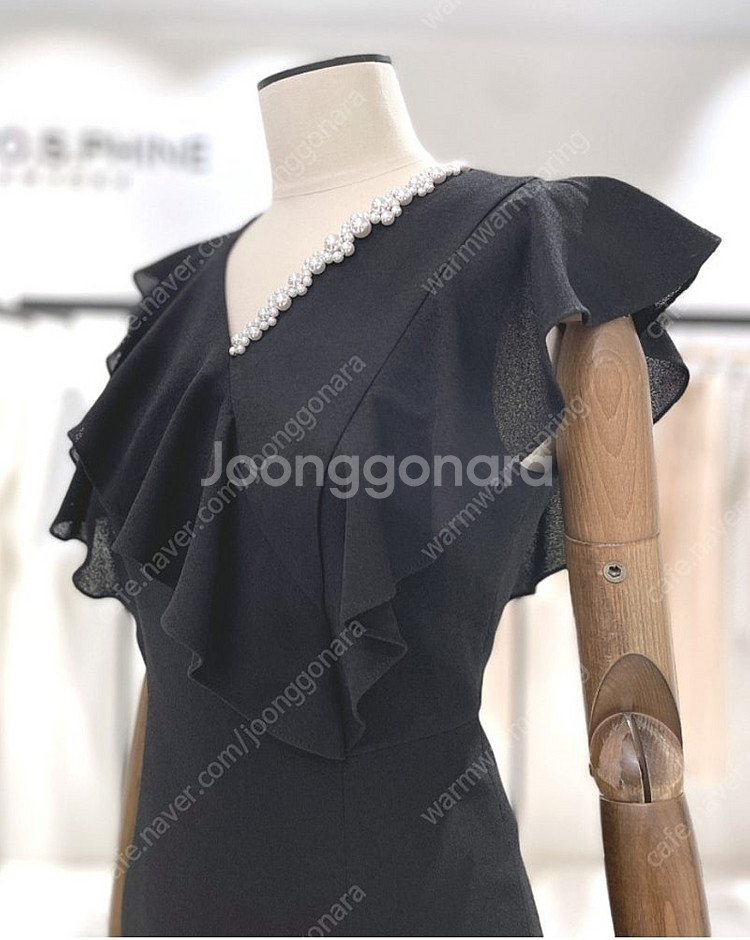 (새상품) 모조에스핀 진주 원피스 블랙55 듀엘 오즈세...--1