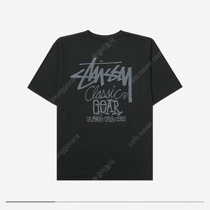[L, XL] 25SS 스투시 피그먼트 다이드 클래식 기어 티셔츠 블랙