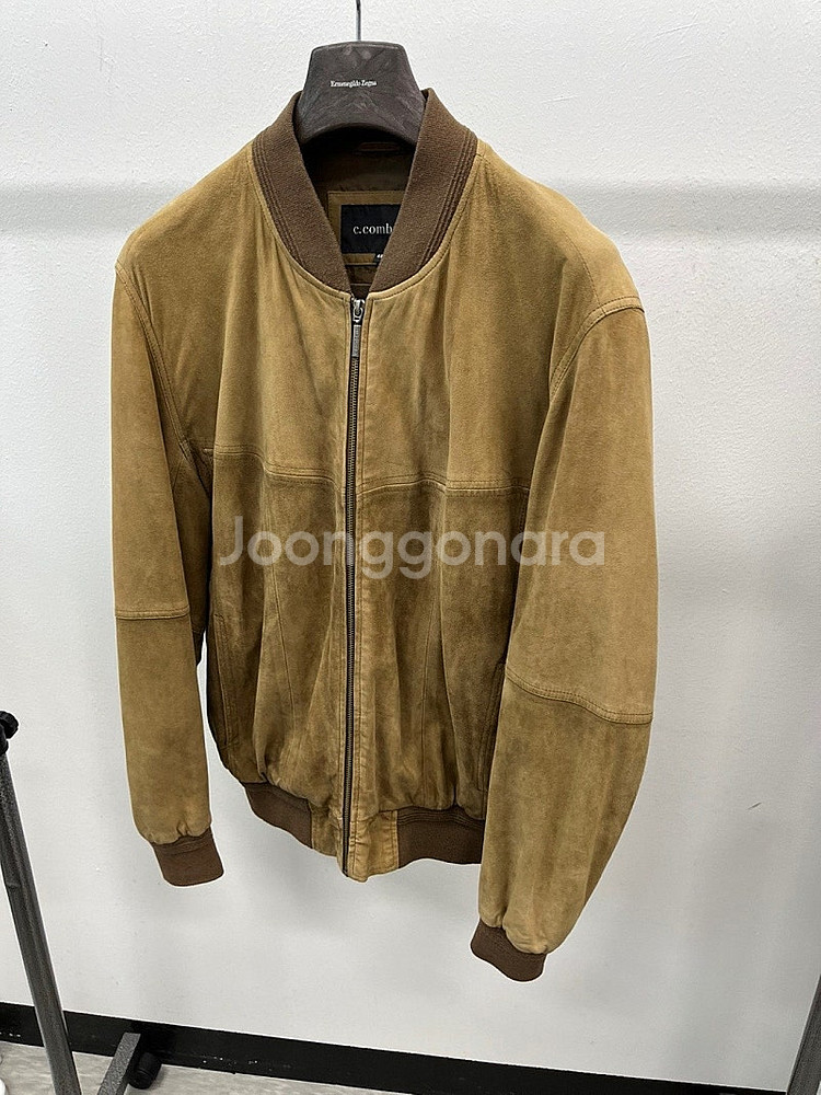 105) 콤베르티 가죽 스웨이드 블루종/준지 견장 트렌...--0