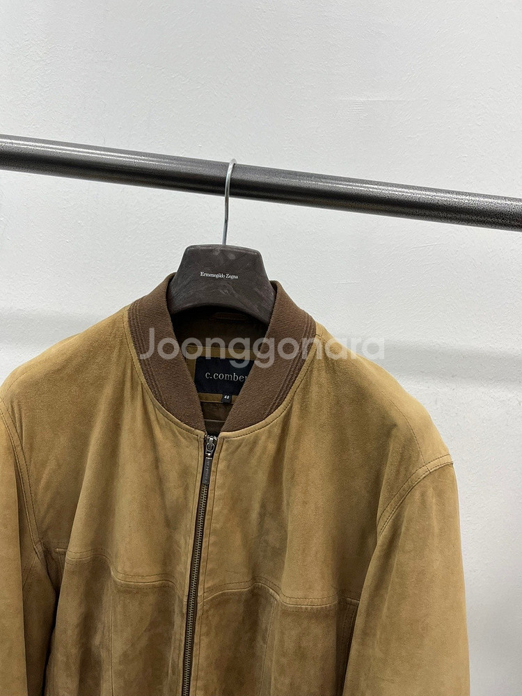 105) 콤베르티 가죽 스웨이드 블루종/준지 견장 트렌...--4