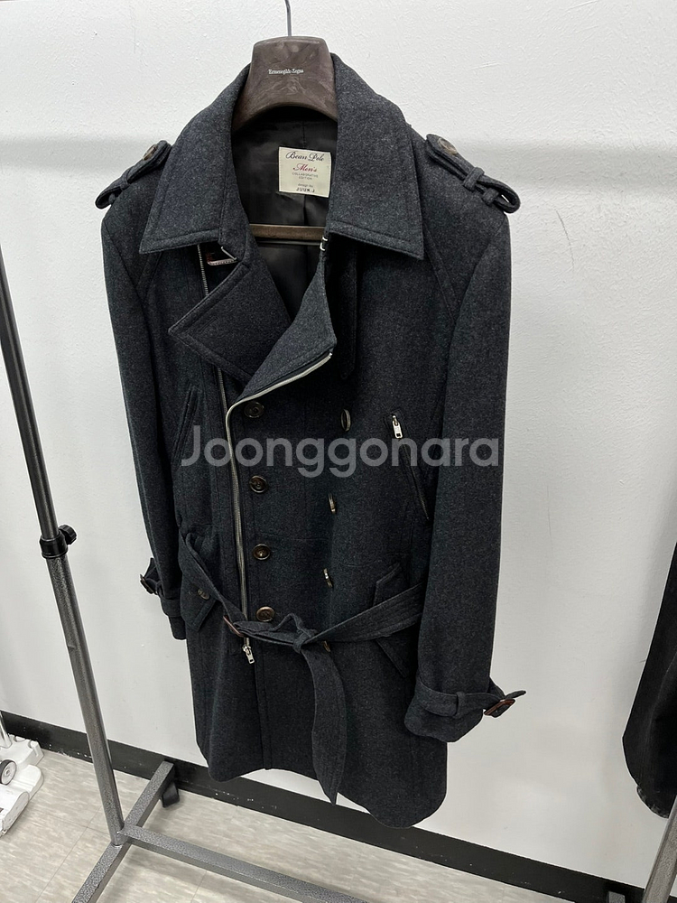 105) 콤베르티 가죽 스웨이드 블루종/준지 견장 트렌...--9