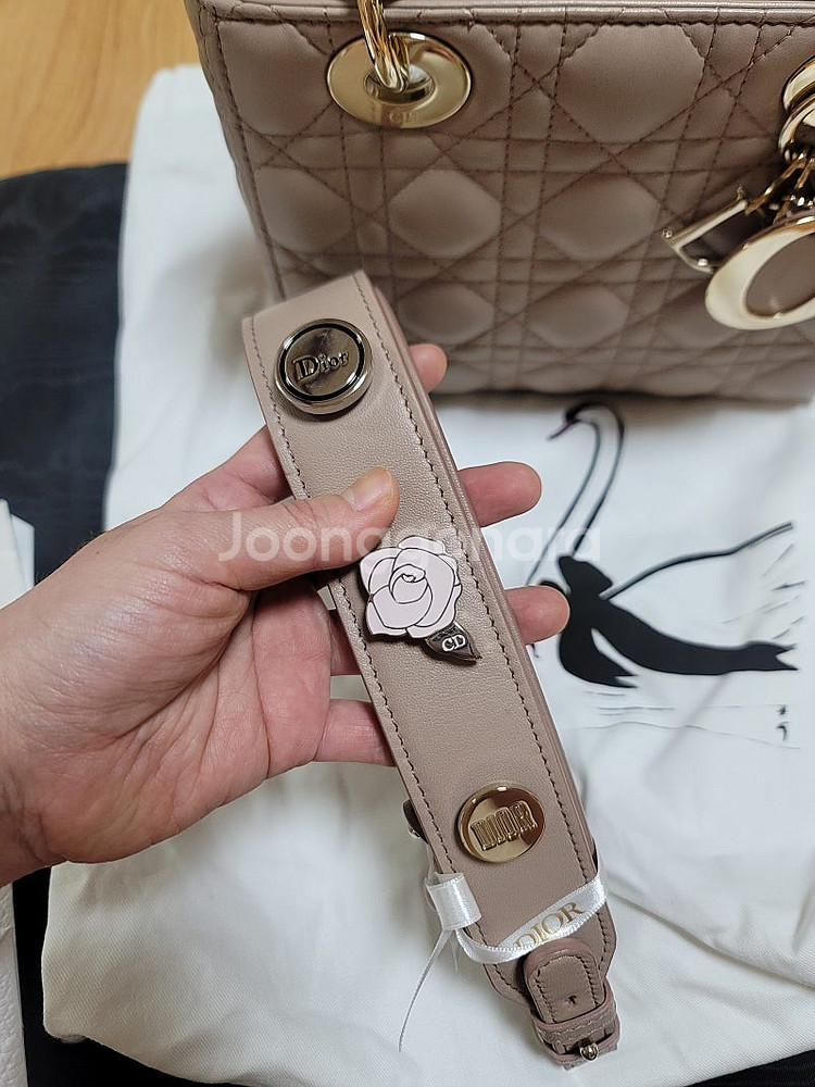 디올 레이디백 핑크베이지 스몰--2