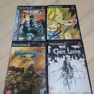 플스2 PS2 정발 드래곤볼z 스플린터셀 소콤2 카오스 레기온 4개 일괄