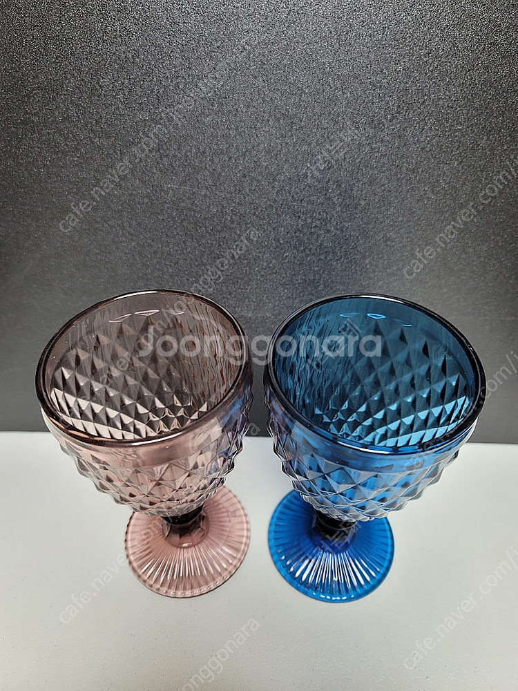 크리스탈 보스톤 고블렛잔 블루 & 딥퍼플 세트 / 와인...--1