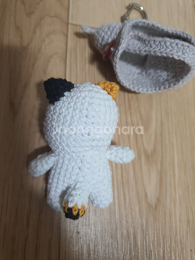 핸드메이드 손뜨개 키링, 생선 헬멧 쓴 아기 고양이 인...--3