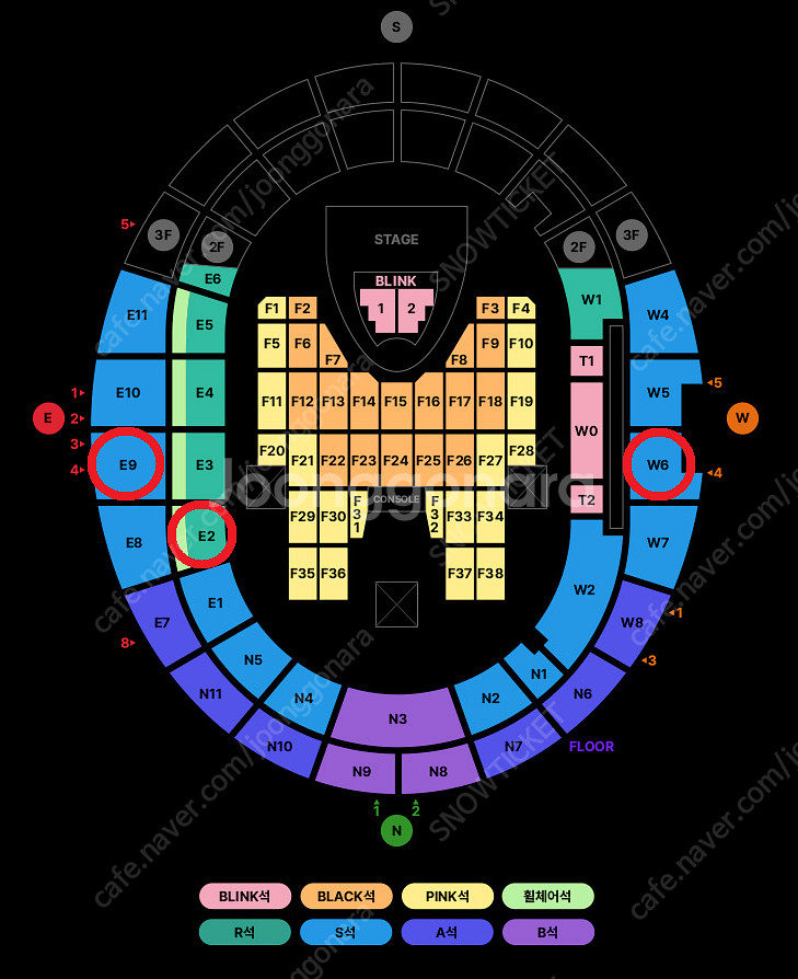 [ 7/6 블랙핑크 콘서트 S석 3층 지정석 E9구역 ...--0