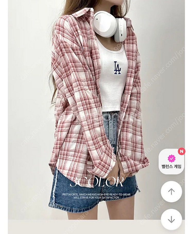 에이블리 체크셔츠 살안타템--0