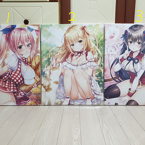 미츠바 초코 대형 일러스트 캔버스아트 (41cm X 53cm) 3종 세트로 팝니다