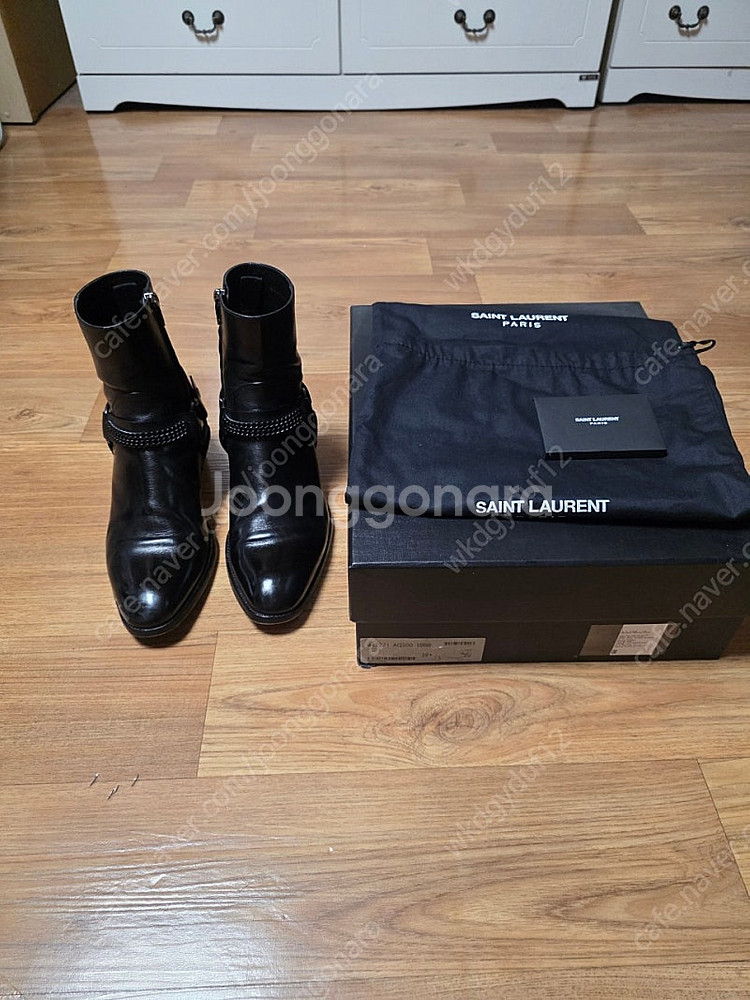 16fw 생로랑 블랙체인 모터사이클 부츠 (사이즈 39...--0