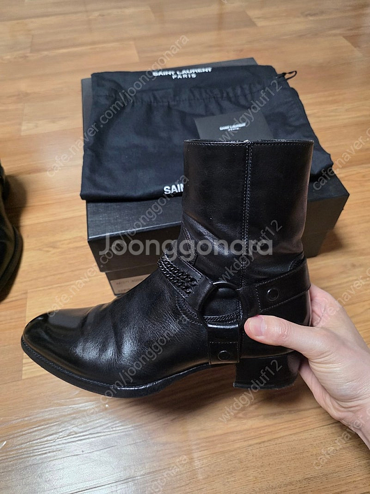 16fw 생로랑 블랙체인 모터사이클 부츠 (사이즈 39...--1